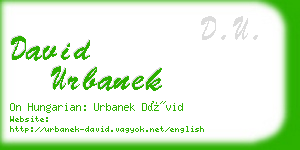 david urbanek business card